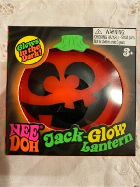 🔥🧡NeeDoh Jack-Glow Lantern Glow in The Dark Squishy - Orange 🎃